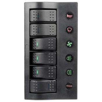 Pannello elettrico serie PCP Compact con circuit breaker con LED - 6 interruttori